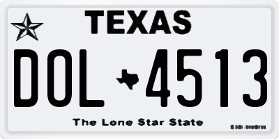 TX license plate DOL4513
