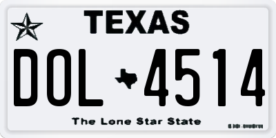 TX license plate DOL4514