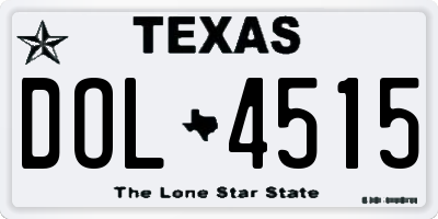 TX license plate DOL4515