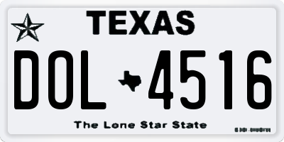 TX license plate DOL4516