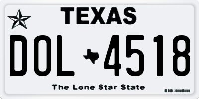 TX license plate DOL4518