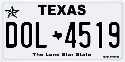 TX license plate DOL4519