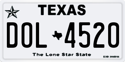 TX license plate DOL4520