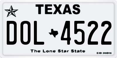 TX license plate DOL4522