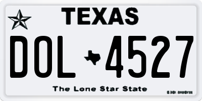 TX license plate DOL4527