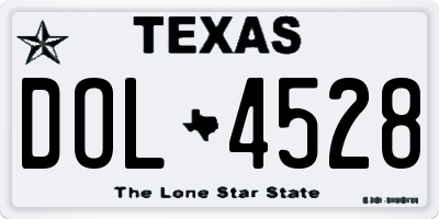 TX license plate DOL4528