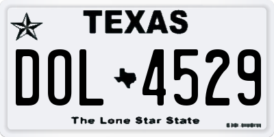 TX license plate DOL4529