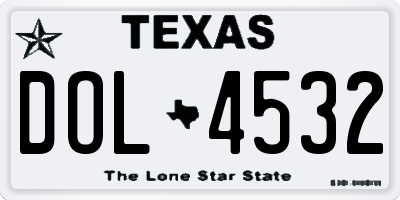 TX license plate DOL4532