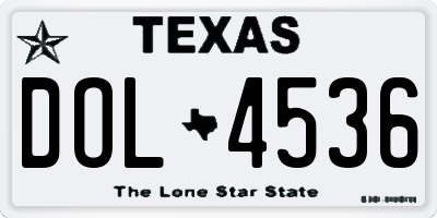 TX license plate DOL4536