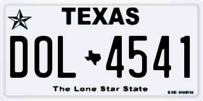 TX license plate DOL4541