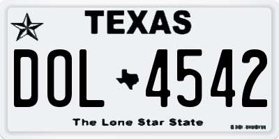 TX license plate DOL4542