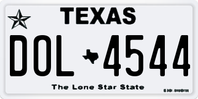 TX license plate DOL4544