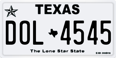 TX license plate DOL4545