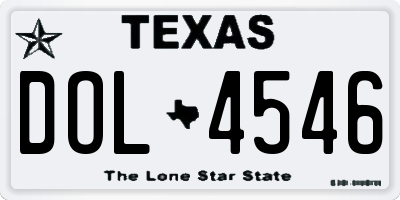 TX license plate DOL4546