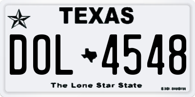 TX license plate DOL4548