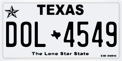 TX license plate DOL4549