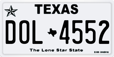 TX license plate DOL4552