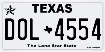 TX license plate DOL4554