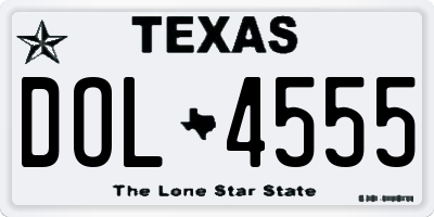 TX license plate DOL4555