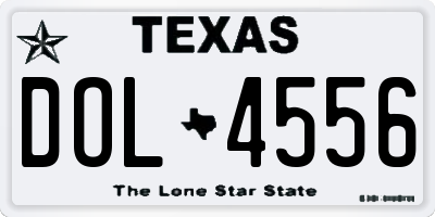 TX license plate DOL4556