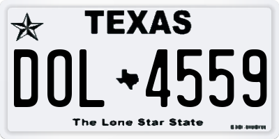 TX license plate DOL4559