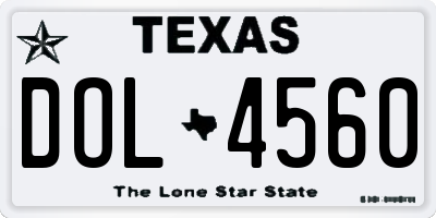 TX license plate DOL4560