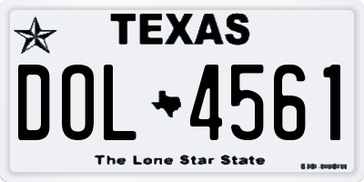 TX license plate DOL4561