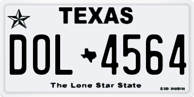 TX license plate DOL4564
