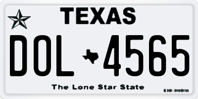 TX license plate DOL4565