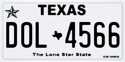 TX license plate DOL4566