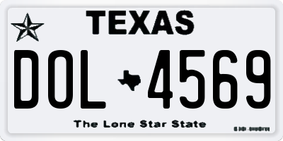 TX license plate DOL4569
