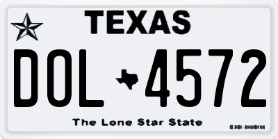TX license plate DOL4572