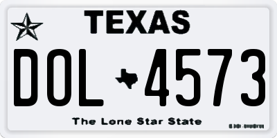 TX license plate DOL4573