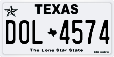 TX license plate DOL4574