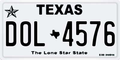 TX license plate DOL4576