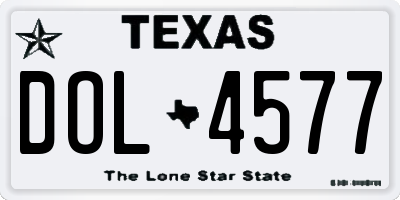 TX license plate DOL4577