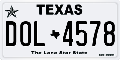 TX license plate DOL4578