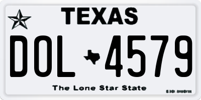 TX license plate DOL4579