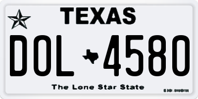 TX license plate DOL4580
