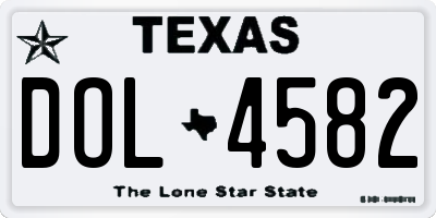 TX license plate DOL4582