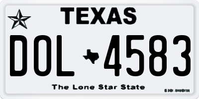 TX license plate DOL4583