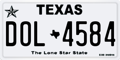TX license plate DOL4584