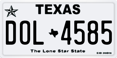 TX license plate DOL4585