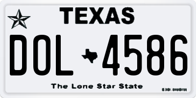 TX license plate DOL4586