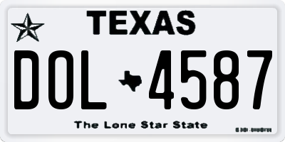 TX license plate DOL4587
