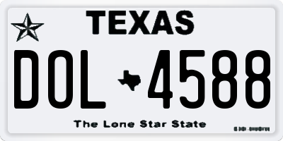 TX license plate DOL4588