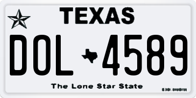 TX license plate DOL4589