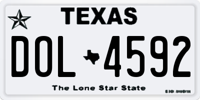 TX license plate DOL4592