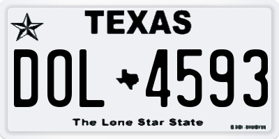 TX license plate DOL4593