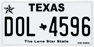 TX license plate DOL4596